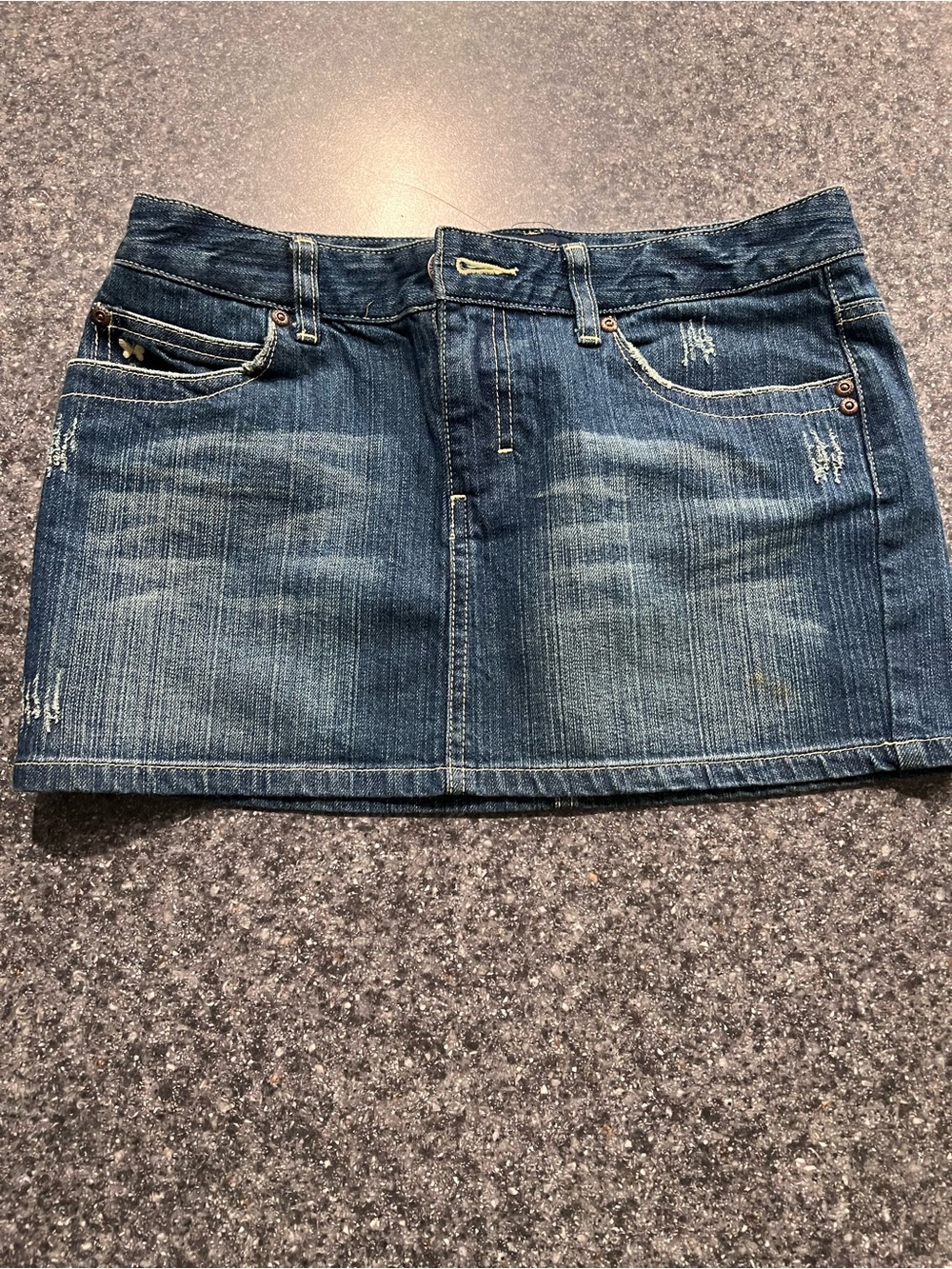 Aeropostale Blue Distressed Denim Mini Skirt